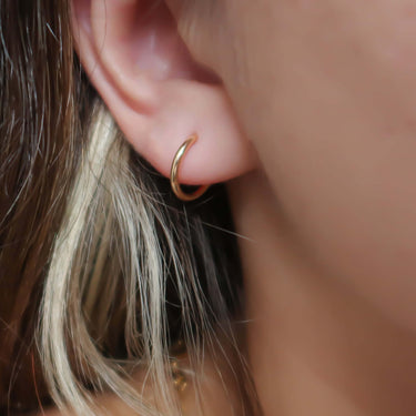Gold Slim Huggie Earrings